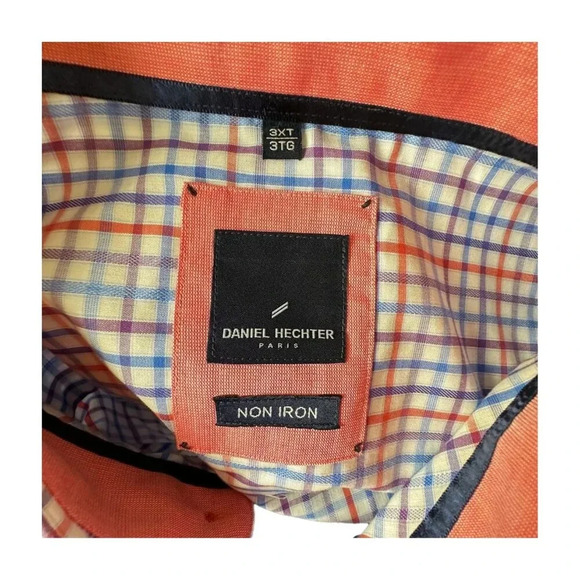 Daniel Hechter Business Casual Check Men Shirt Sz 3XLT LS White Red Blue… - Picture 7 of 8